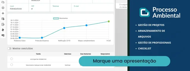 Processo Ambiental: gestão de projetos, arquivos e profissionais